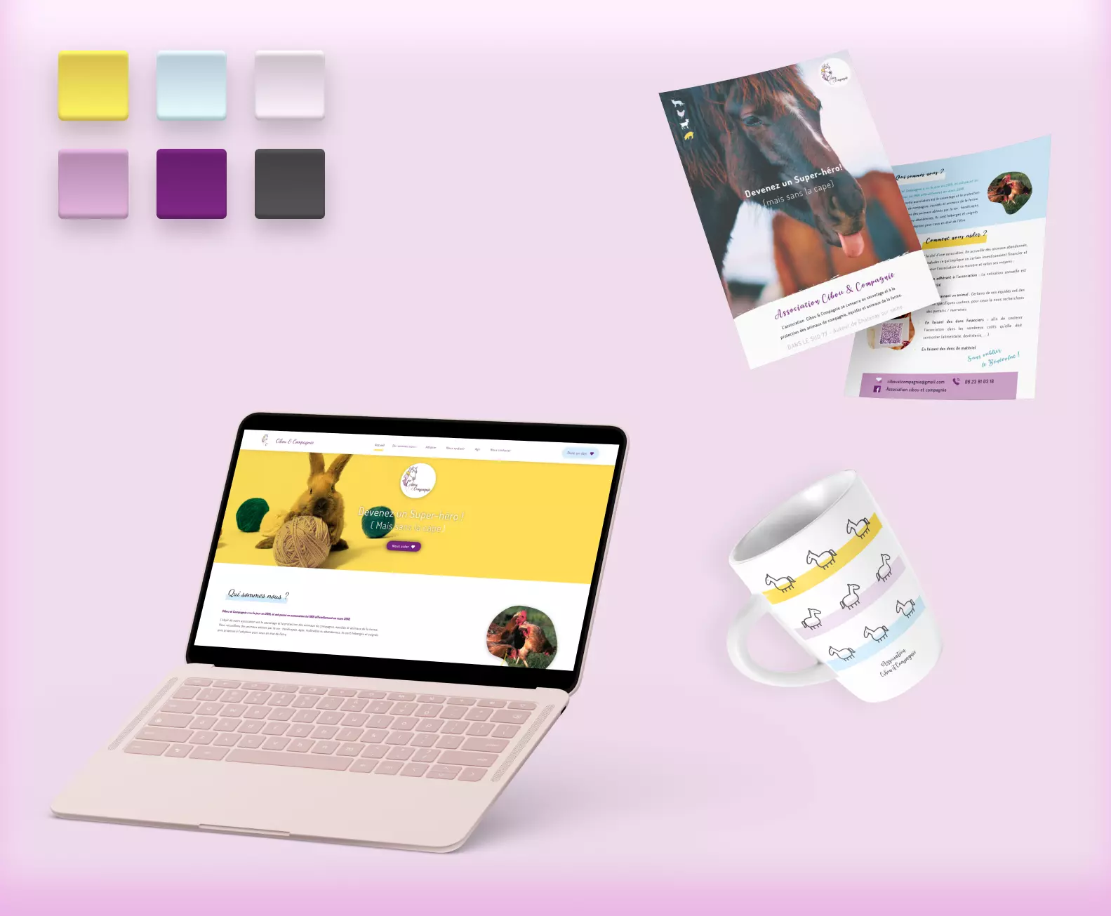 Site web , flyer , goodies pour une association de protection animale